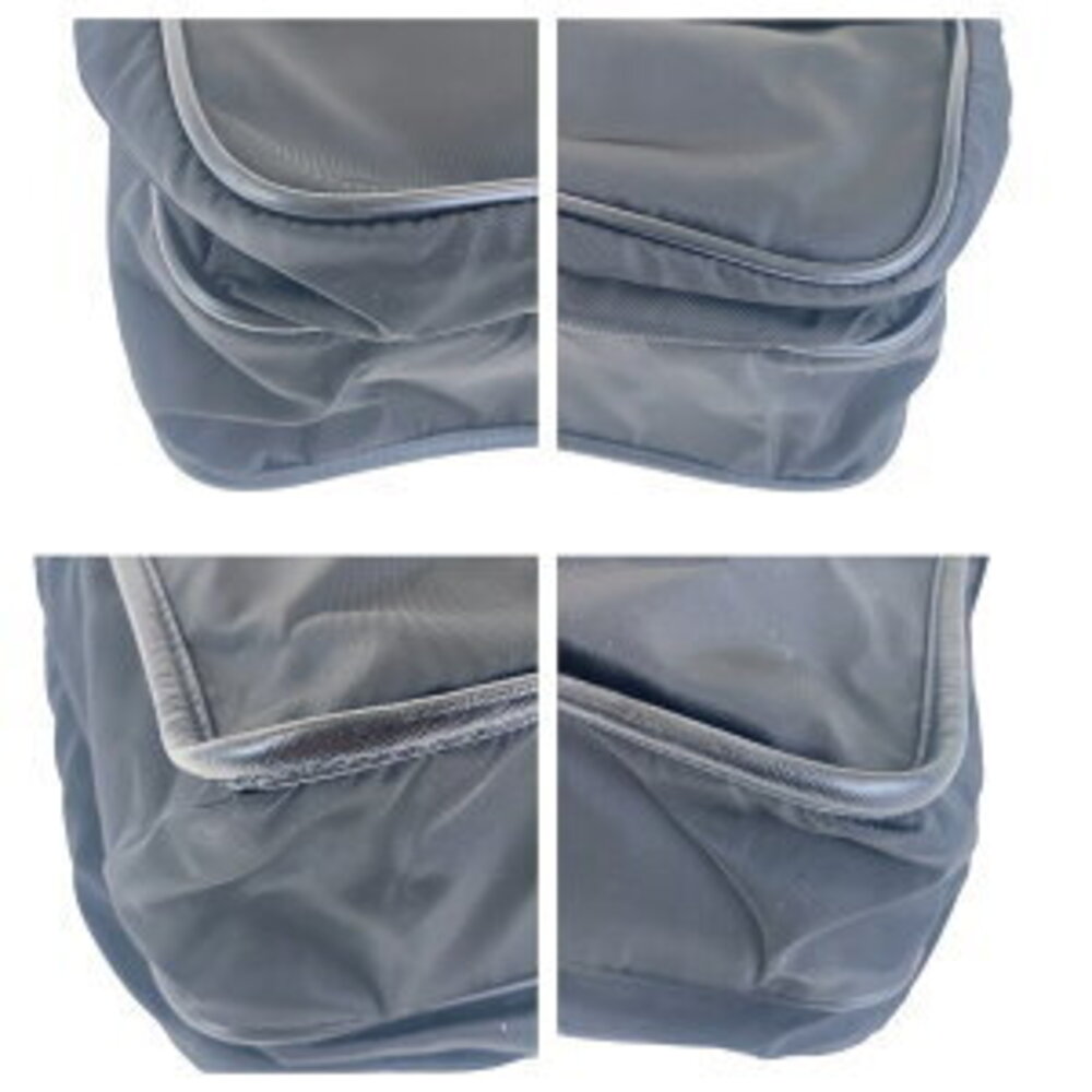 Prada crossbody triangular Tessuto black Nylon shoulder bag logo plate messenger - Picture 3 of 9